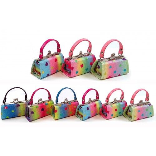 Lipstick Case - Rainbow Hearts Print  - 12PCS/PACK - LS-A312